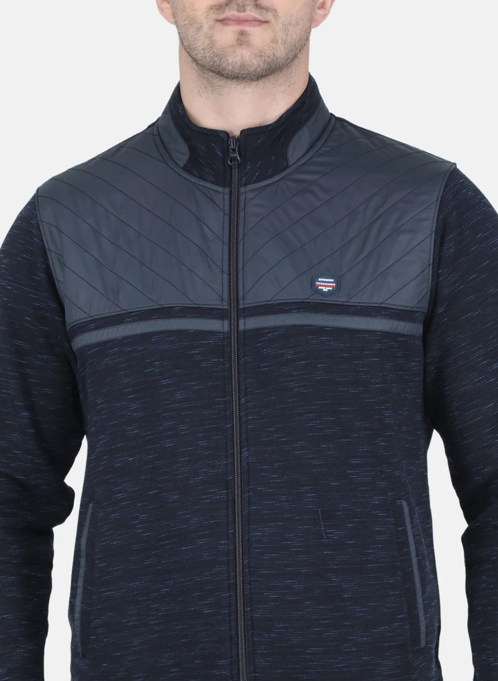Men Blue Solid Sweatshirt - Image 5