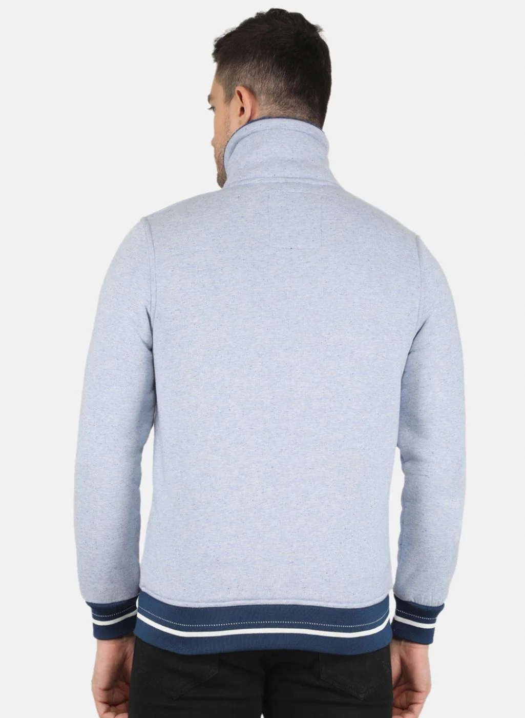 Men Blue Solid T-Shirt - Image 3