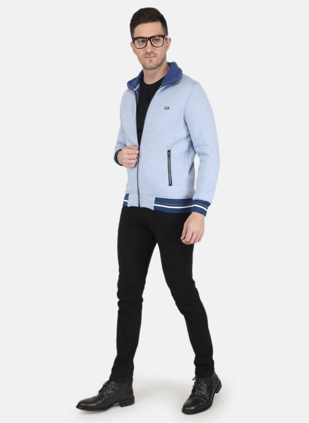 Men Blue Solid T-Shirt - Image 4