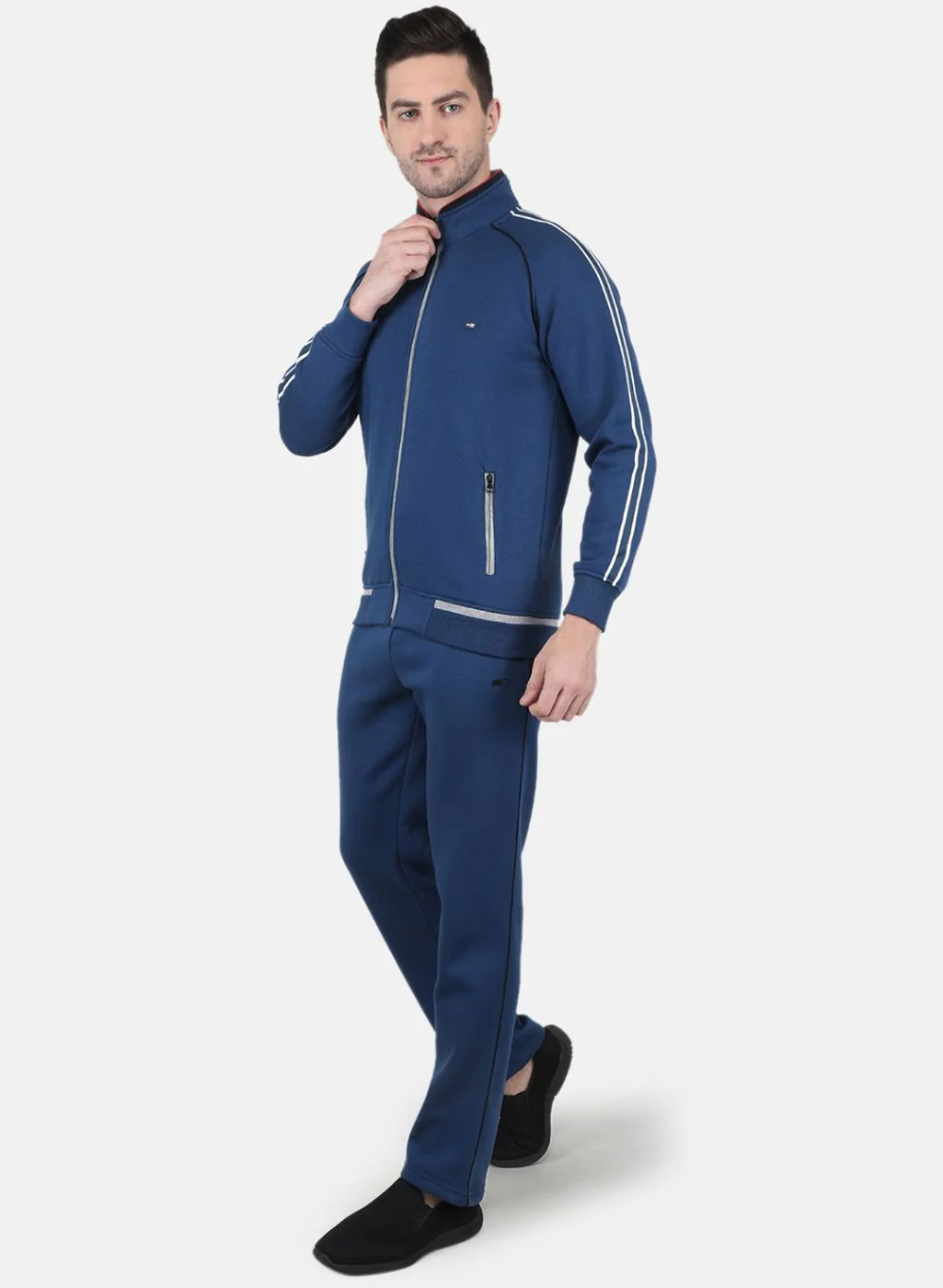 Men Blue Solid Tracksuit - Image 2