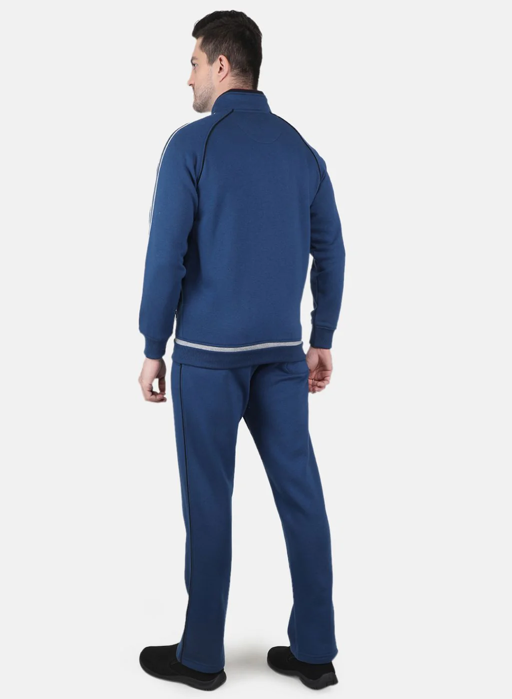 Men Blue Solid Tracksuit - Image 3