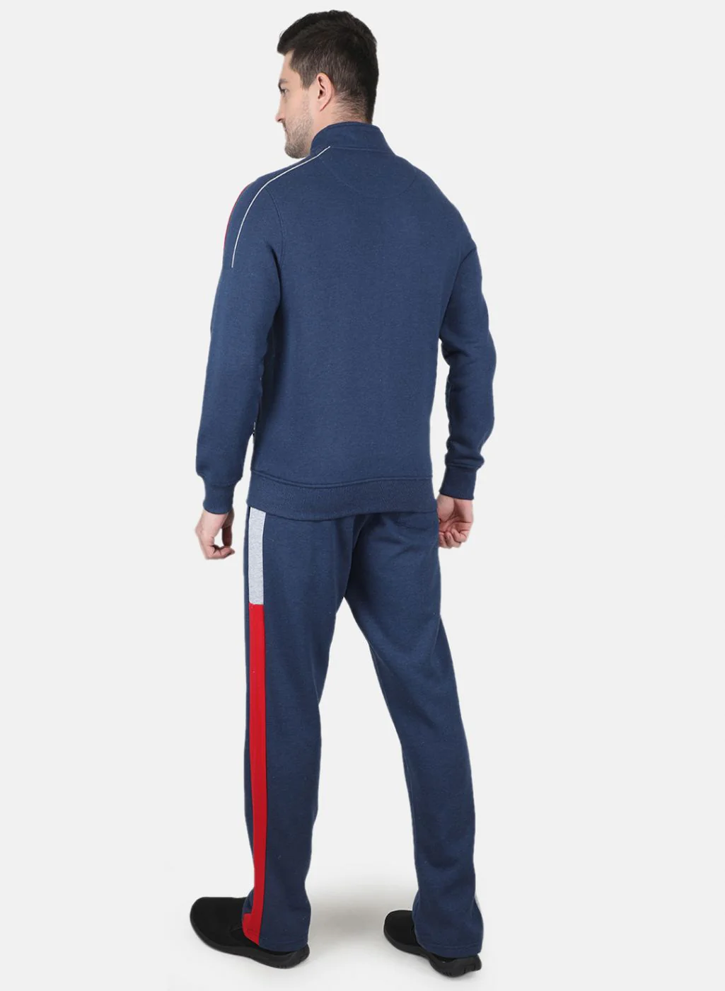 Men Blue Solid Tracksuit - Image 3