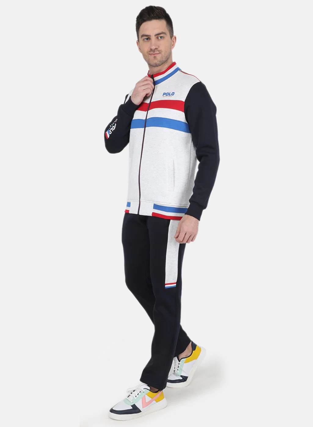 Men Blue Solid Tracksuit - Image 2