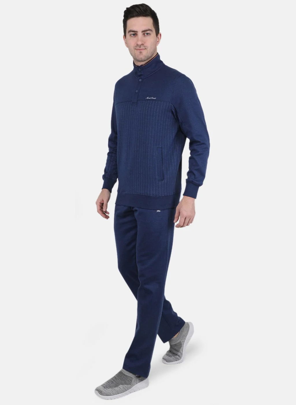Men Blue Solid Tracksuit - Image 2