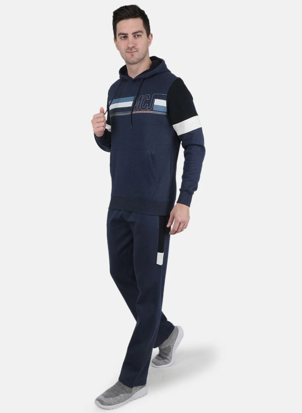 Men Blue Solid Tracksuit - Image 2