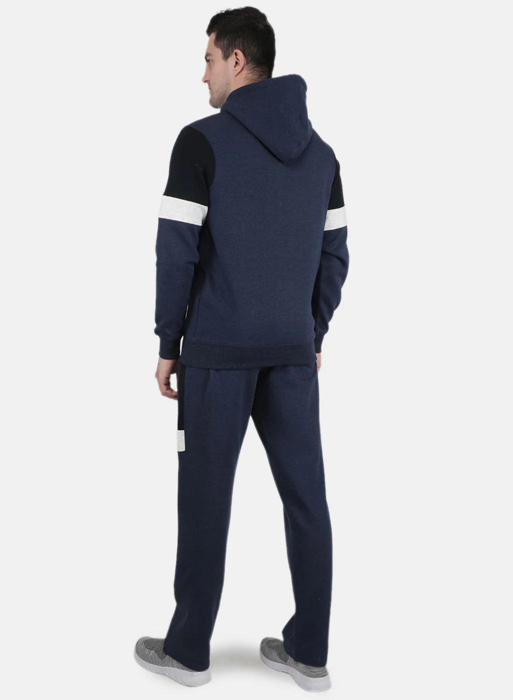 Men Blue Solid Tracksuit - Image 3