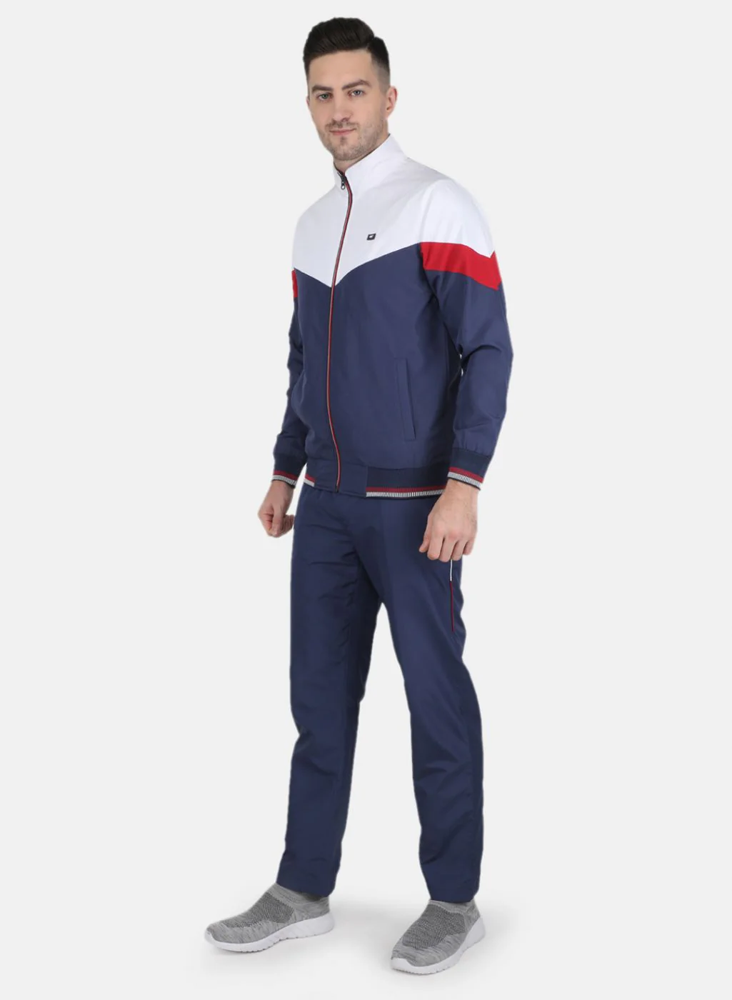 Men Blue Solid Tracksuit - Image 2
