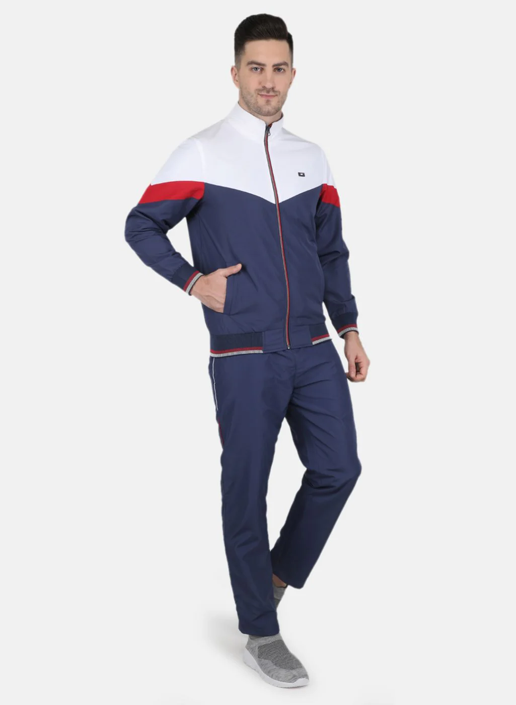 Men Blue Solid Tracksuit - Image 7