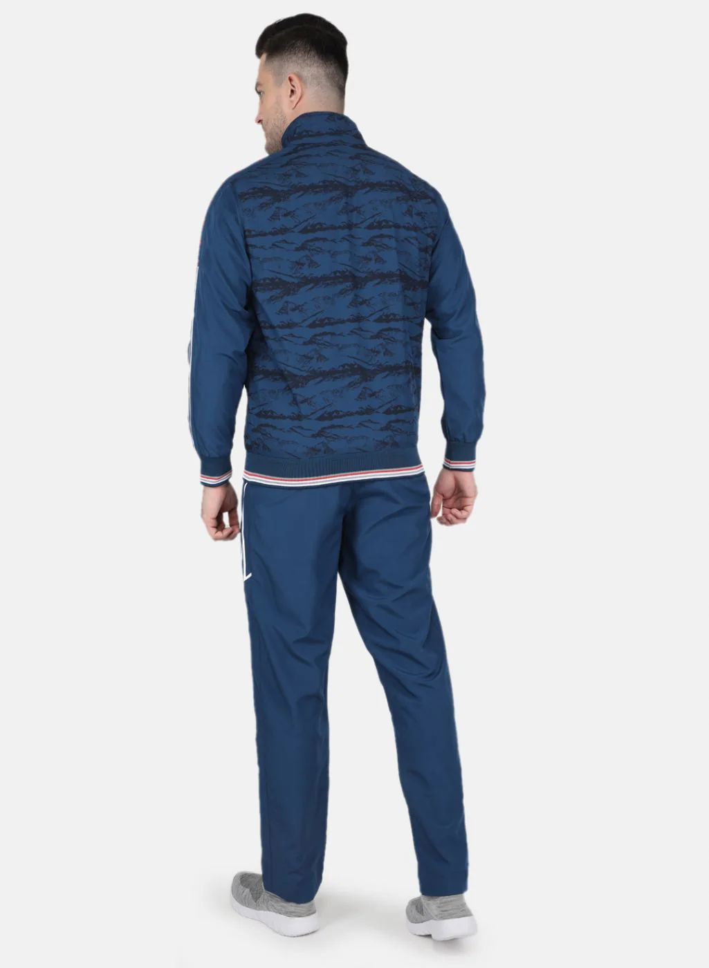 Men Blue Solid Tracksuit - Image 3