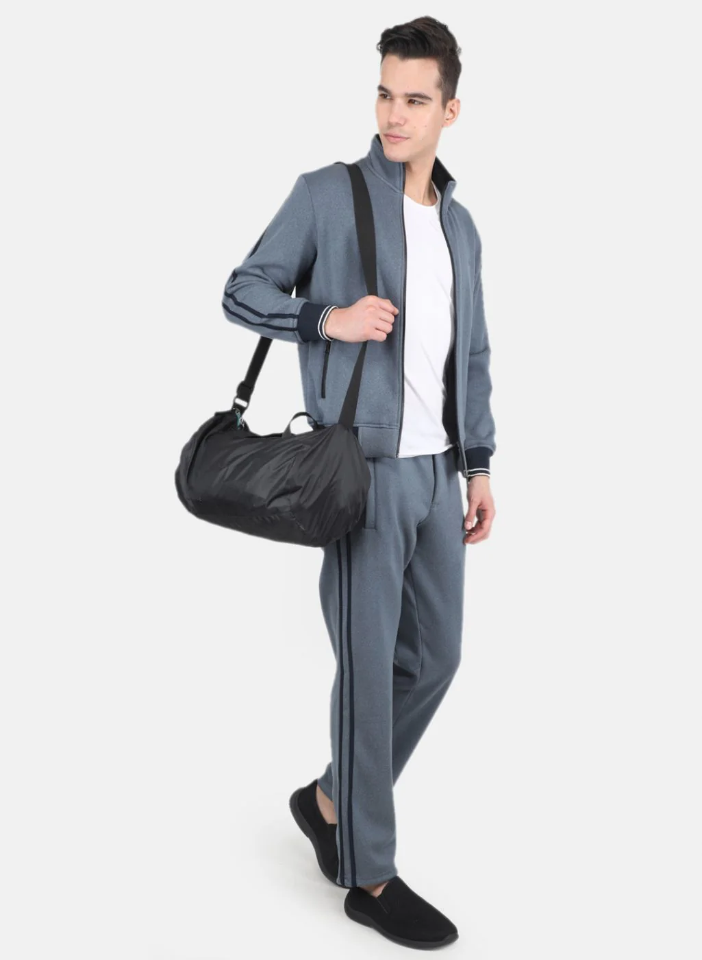 Men Blue Solid Tracksuit - Image 4