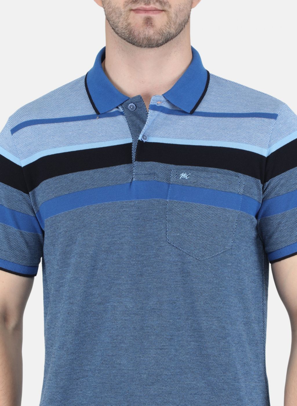 Men Blue Stripe T-Shirt - Image 5