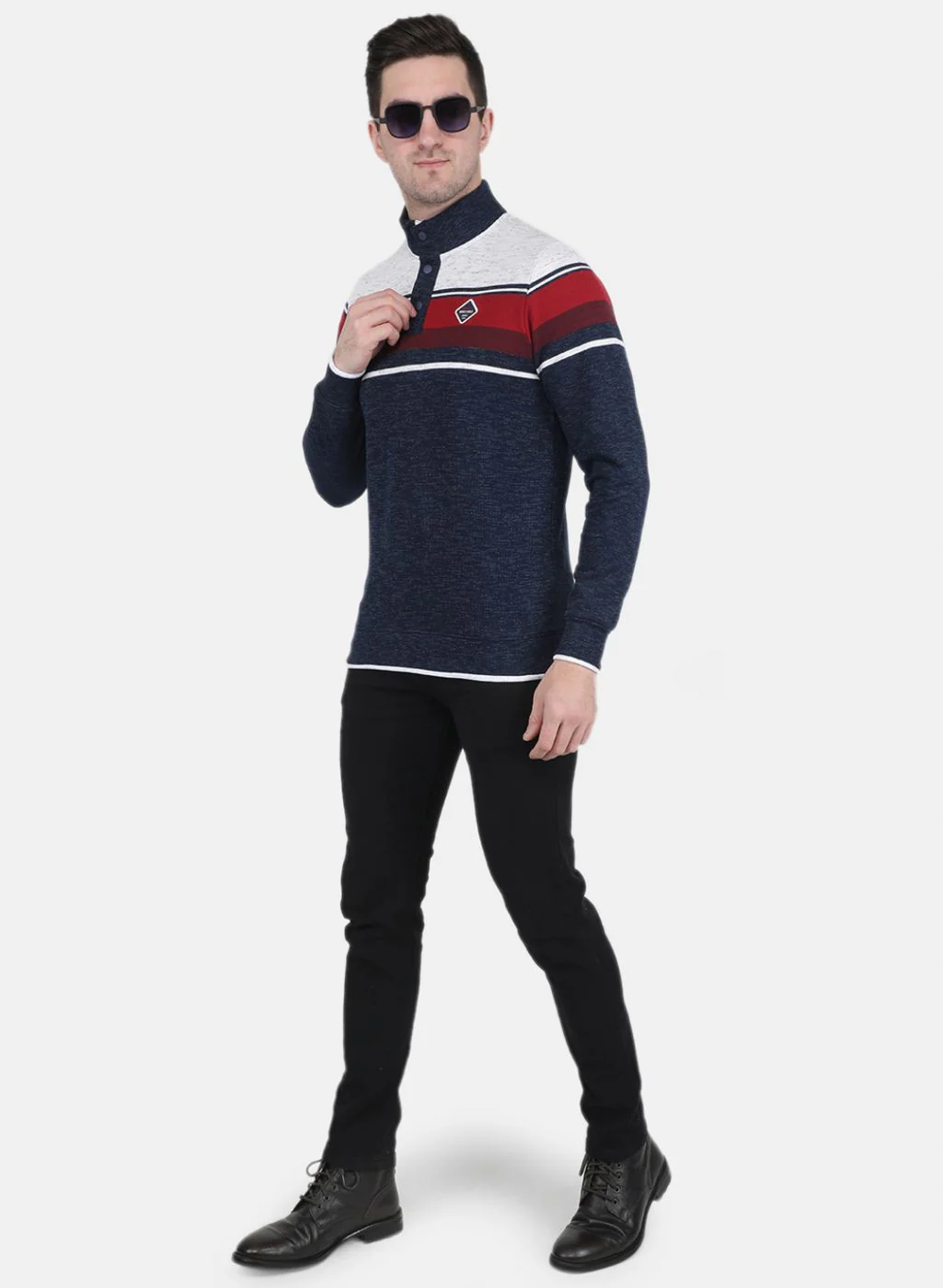 Men Blue Stripe T-Shirt - Image 4