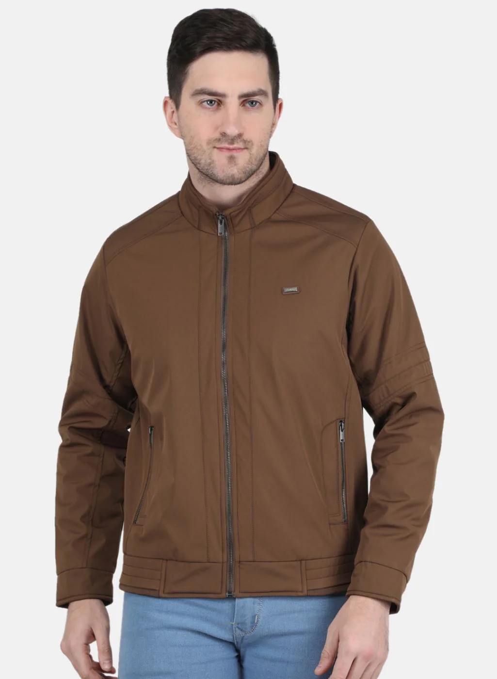 Men Brown Printed Jacket
