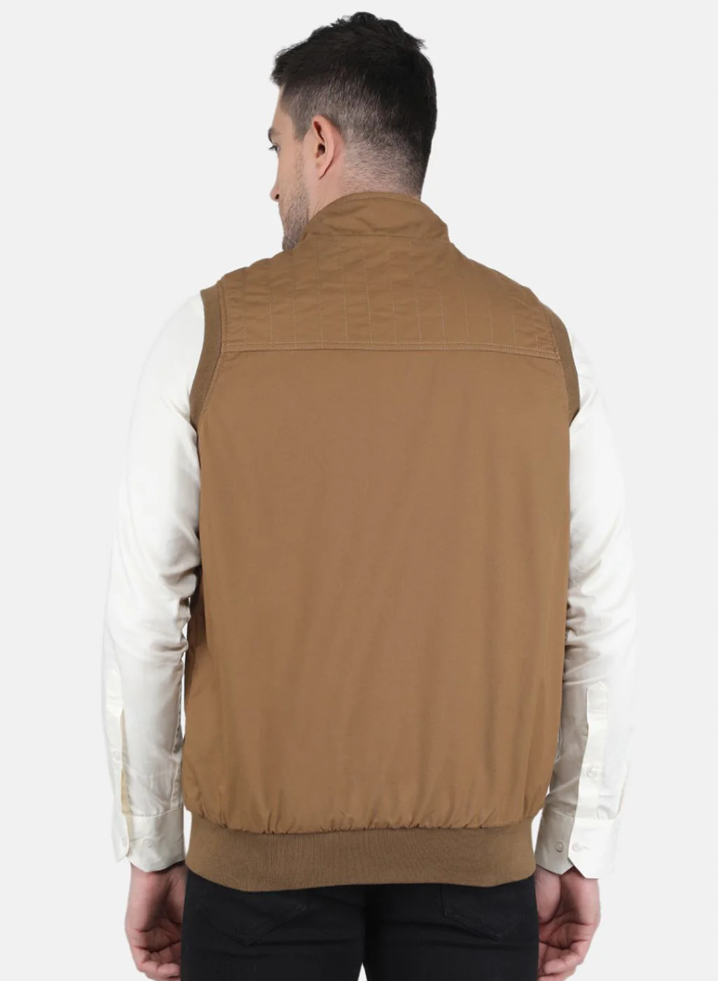 Men Brown Solid Jacket - Image 3