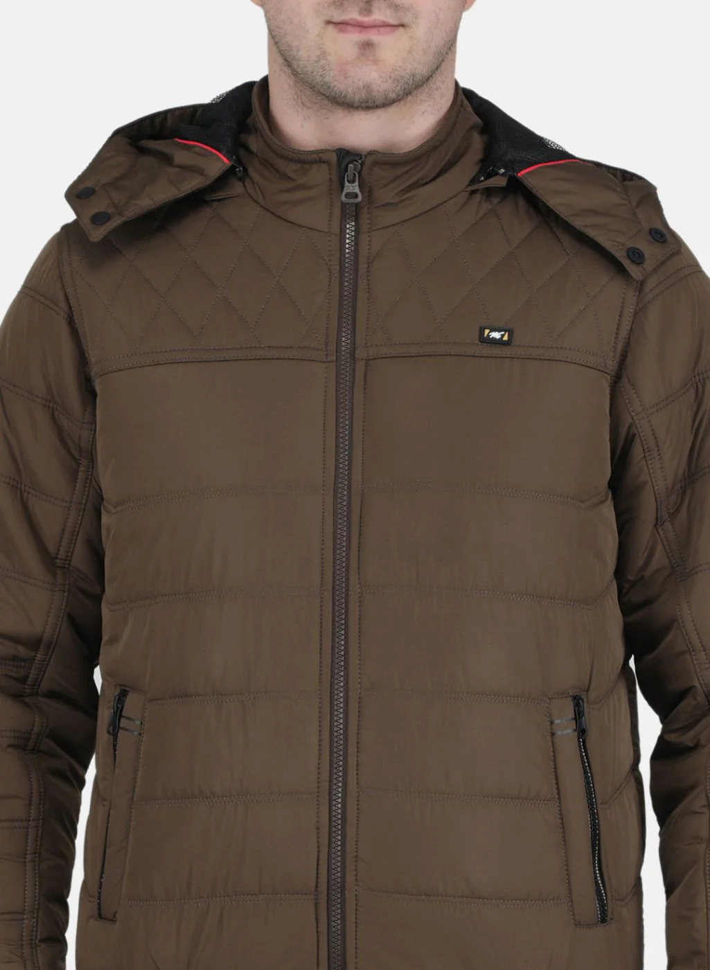 Men Brown Solid Jacket - Image 5