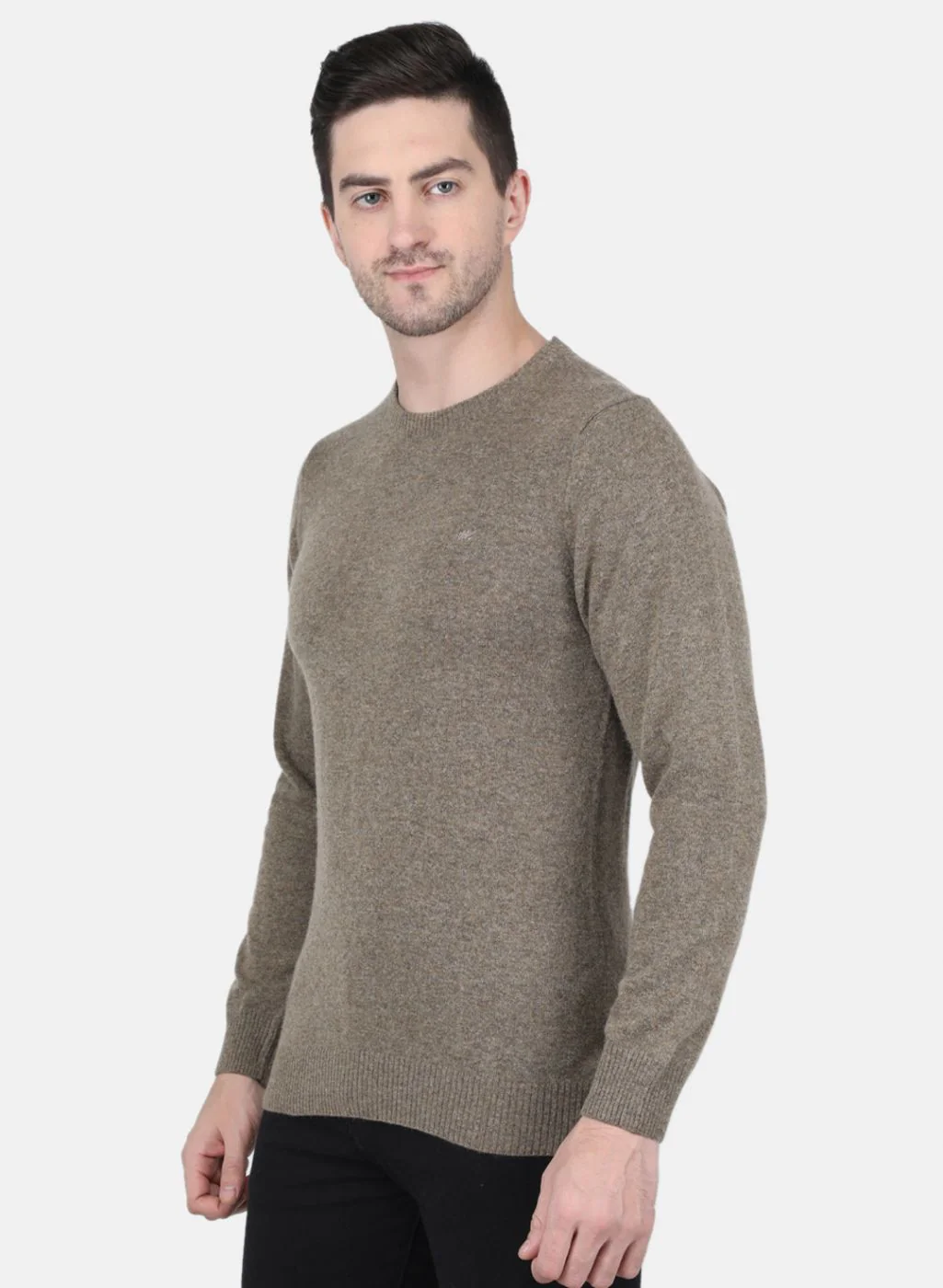 Men Brown Solid Pullover - Image 2