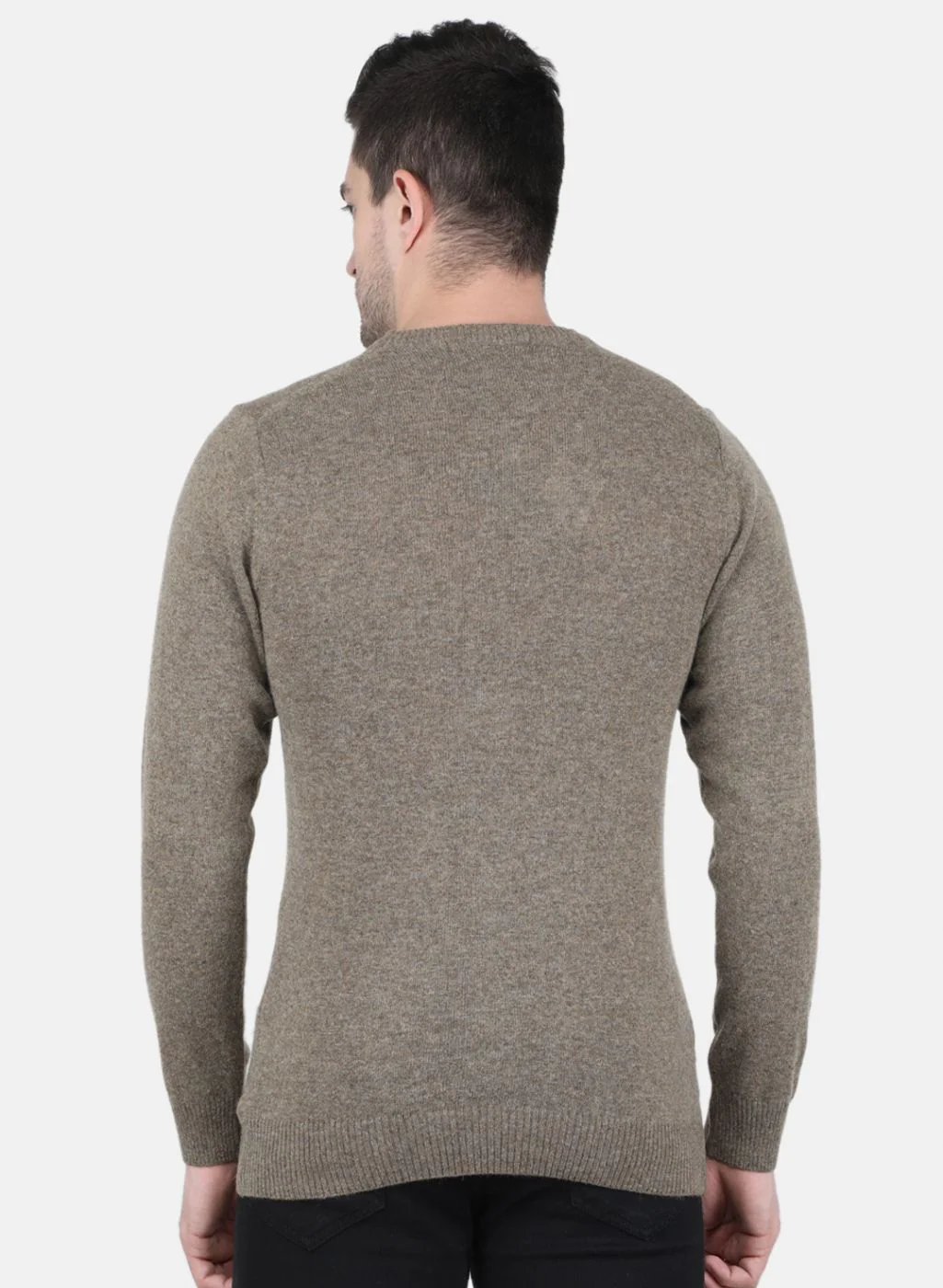 Men Brown Solid Pullover - Image 3