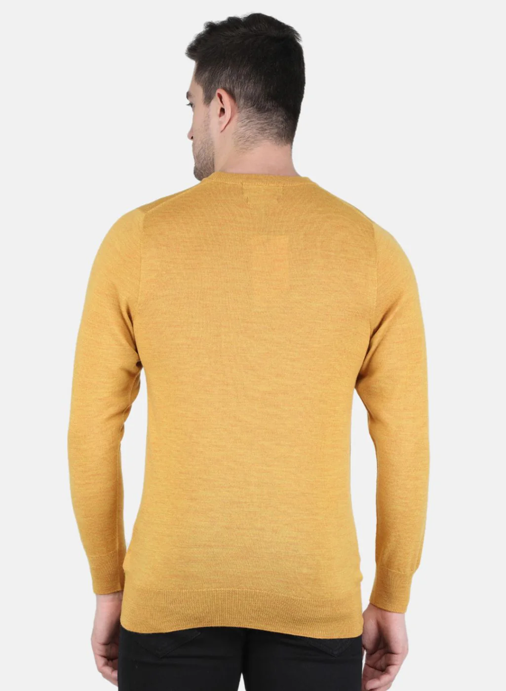Men Brown Solid Pullover - Image 3