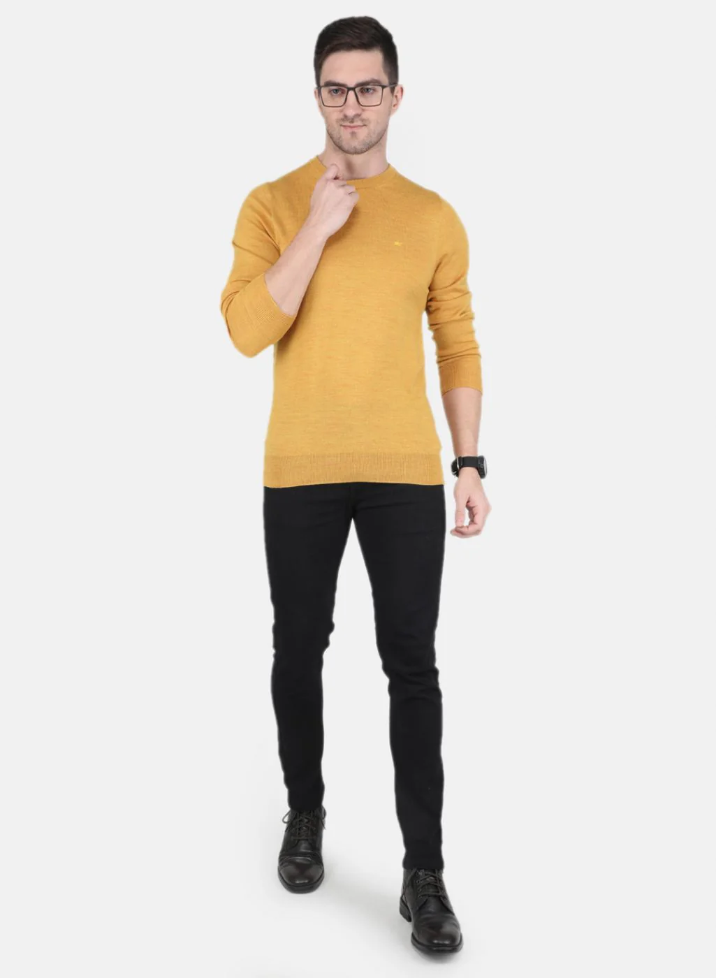 Men Brown Solid Pullover - Image 4