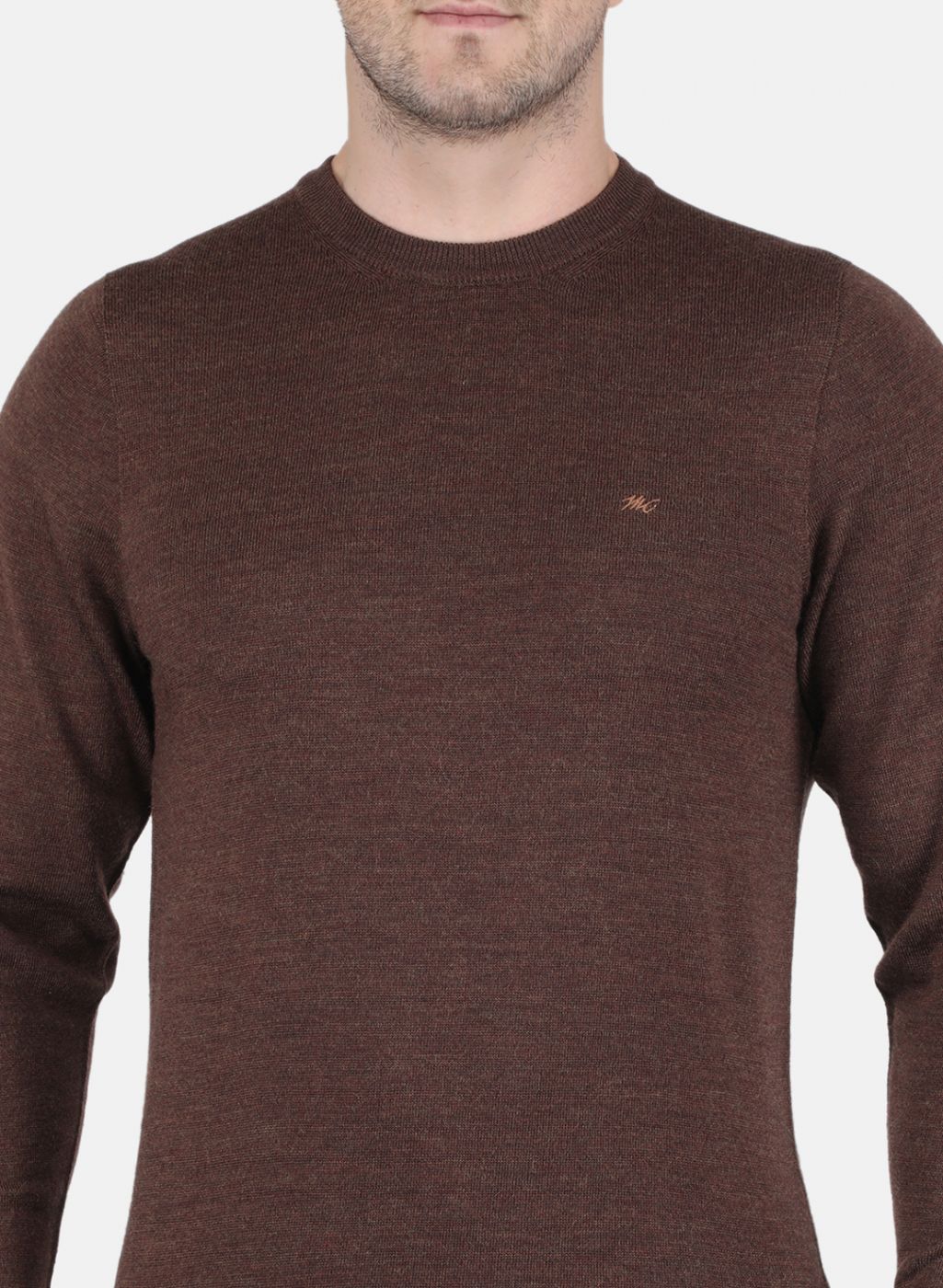 Men Brown Solid Pullover - Image 5
