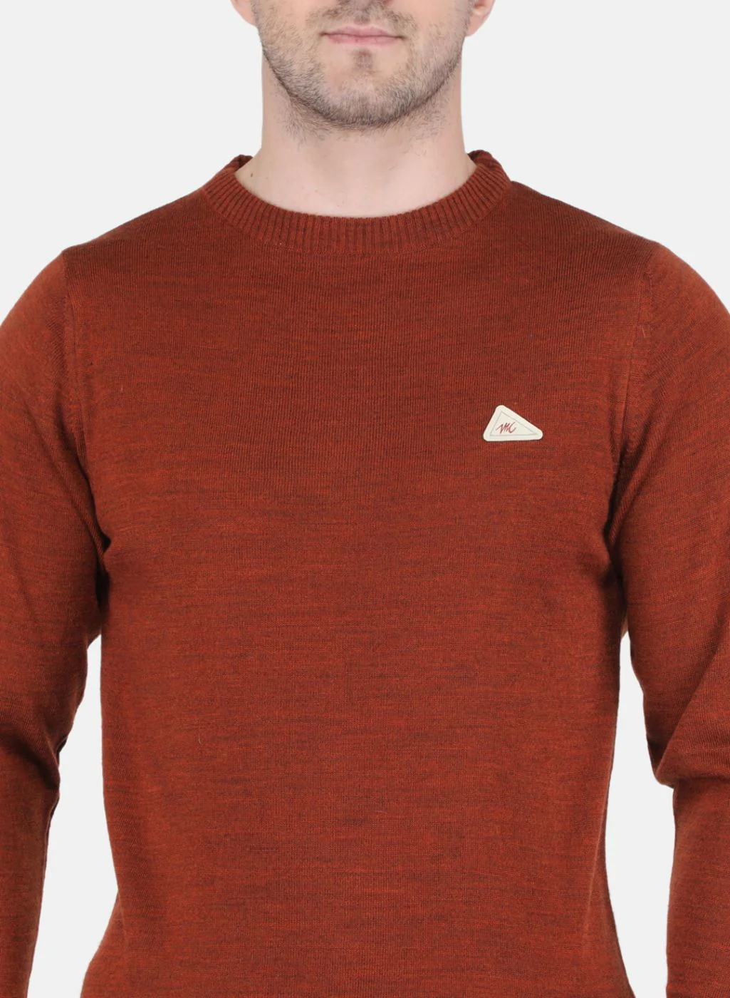 Men Brown Solid Pullover - Image 5