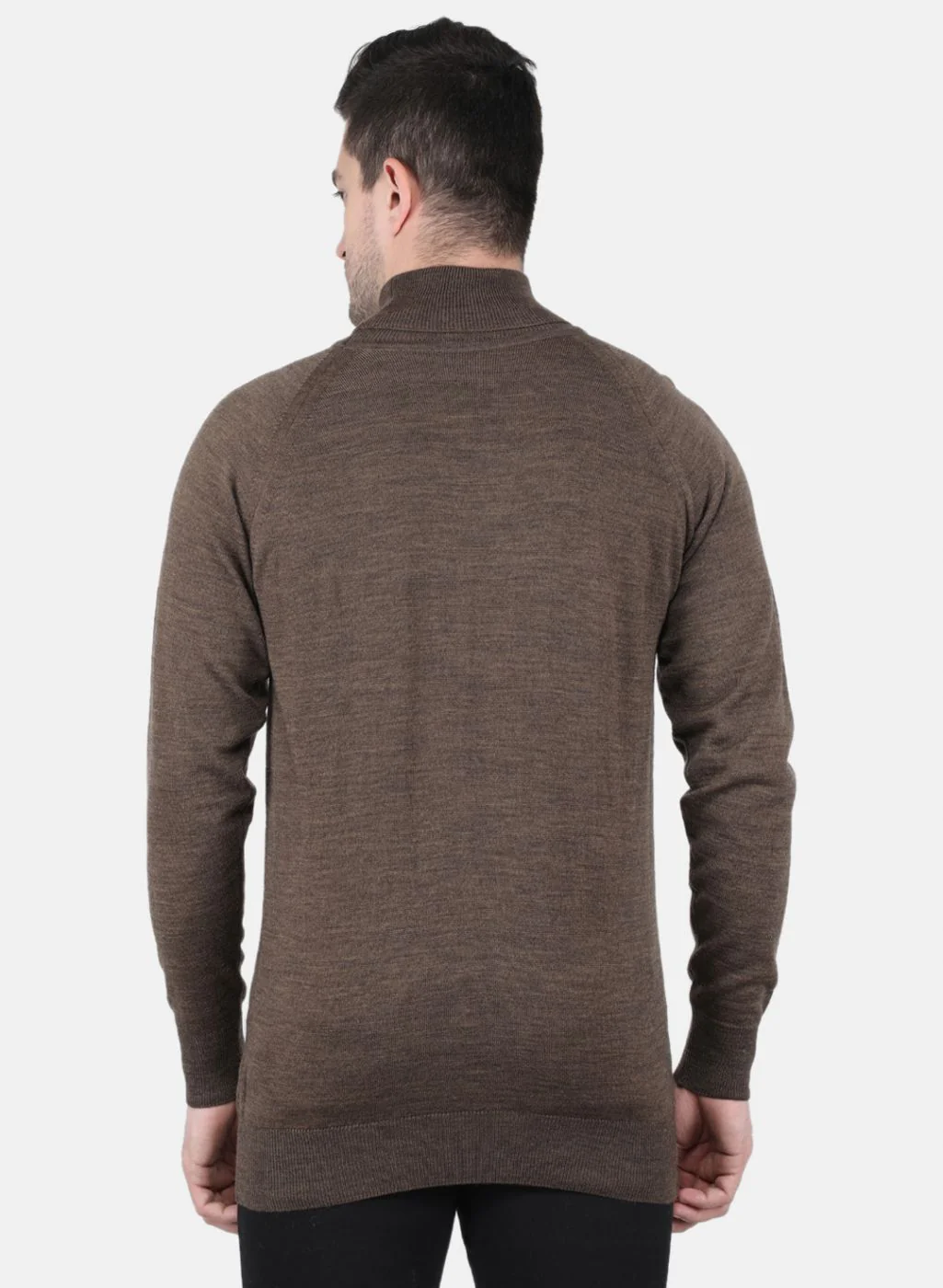 Men Brown Solid Pullover - Image 3