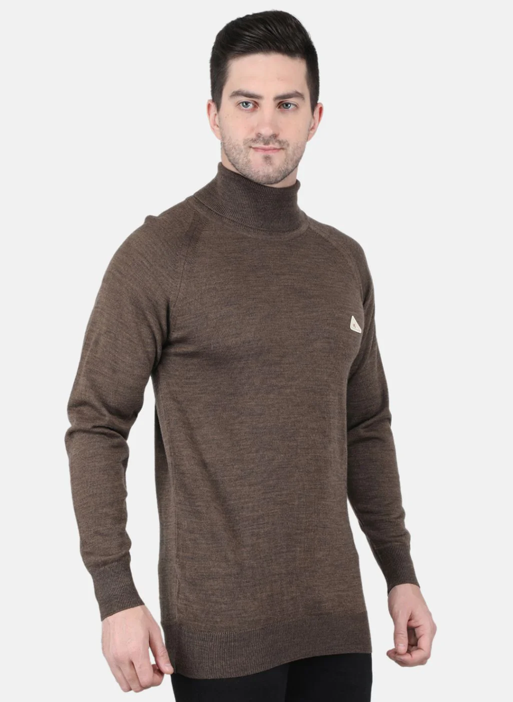 Men Brown Solid Pullover - Image 6