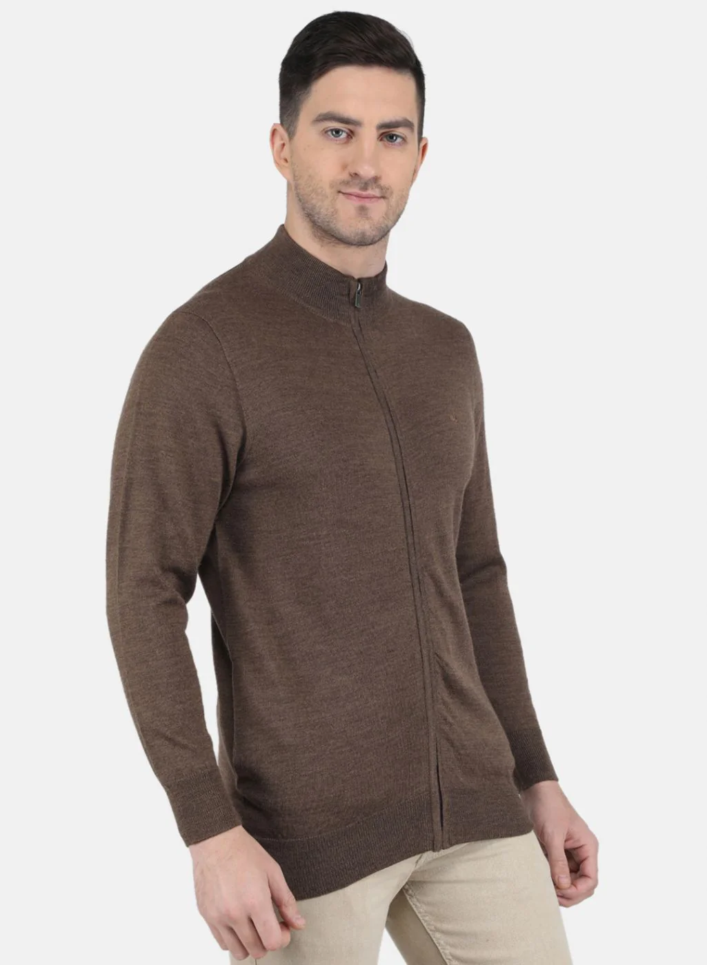 Men Brown Solid Pullover - Image 6