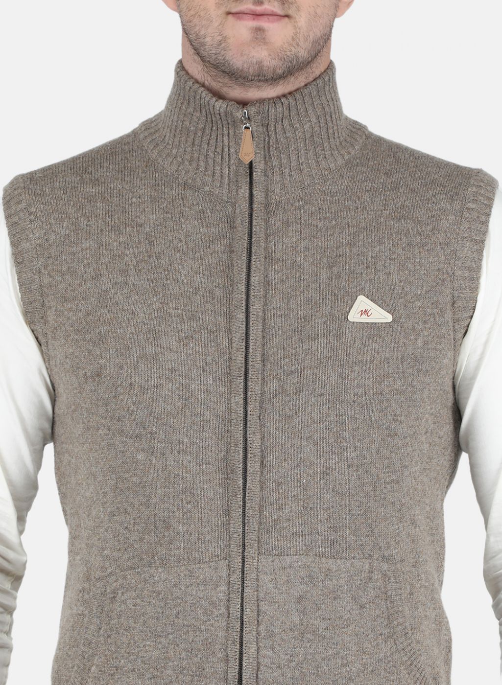 Men Brown Solid Sweater - Image 5