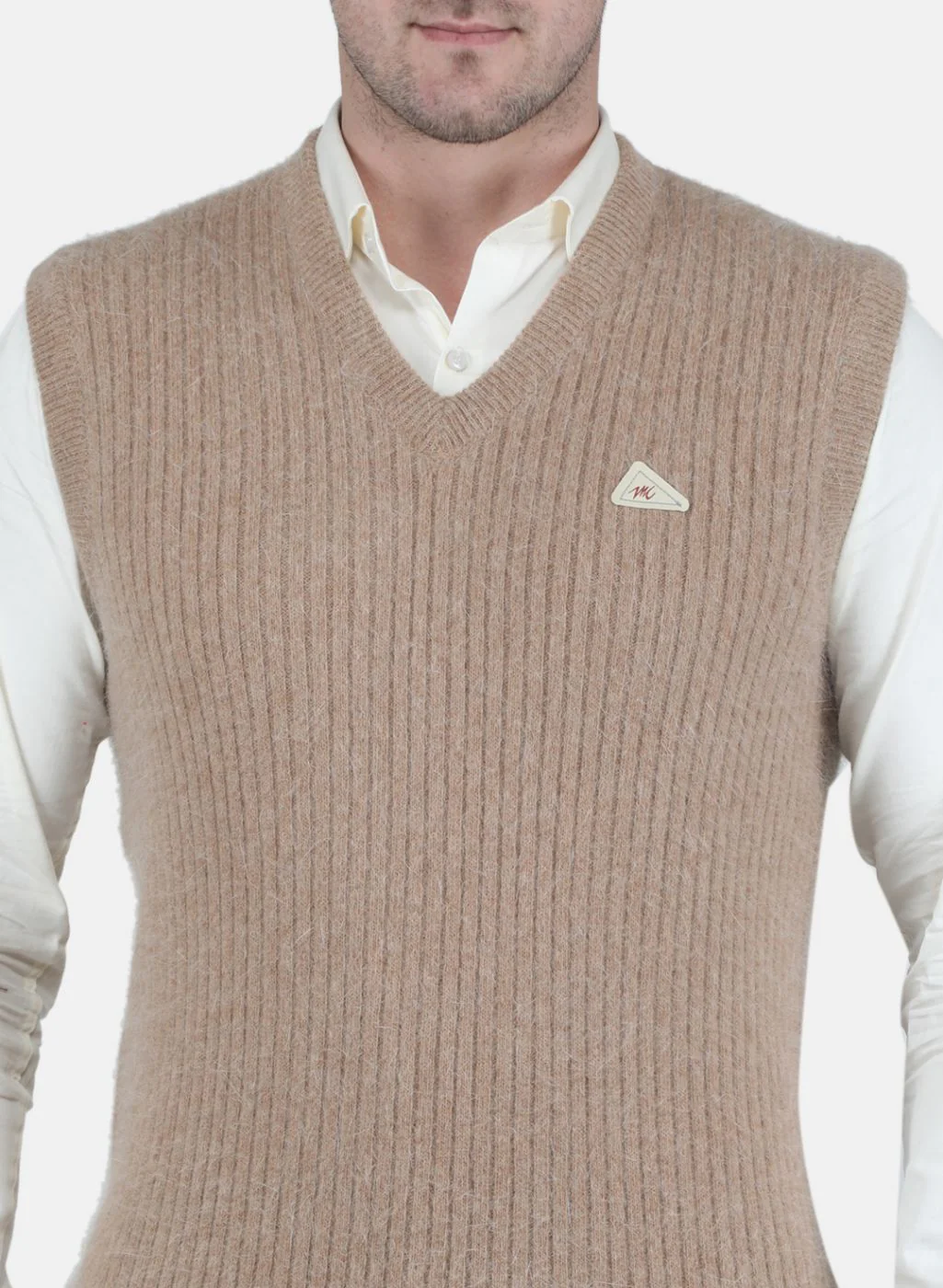 Men Brown Solid Sweater - Image 5