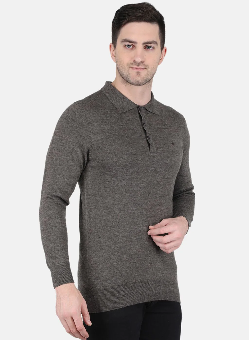 Men Brown Solid T-Shirt - Image 6