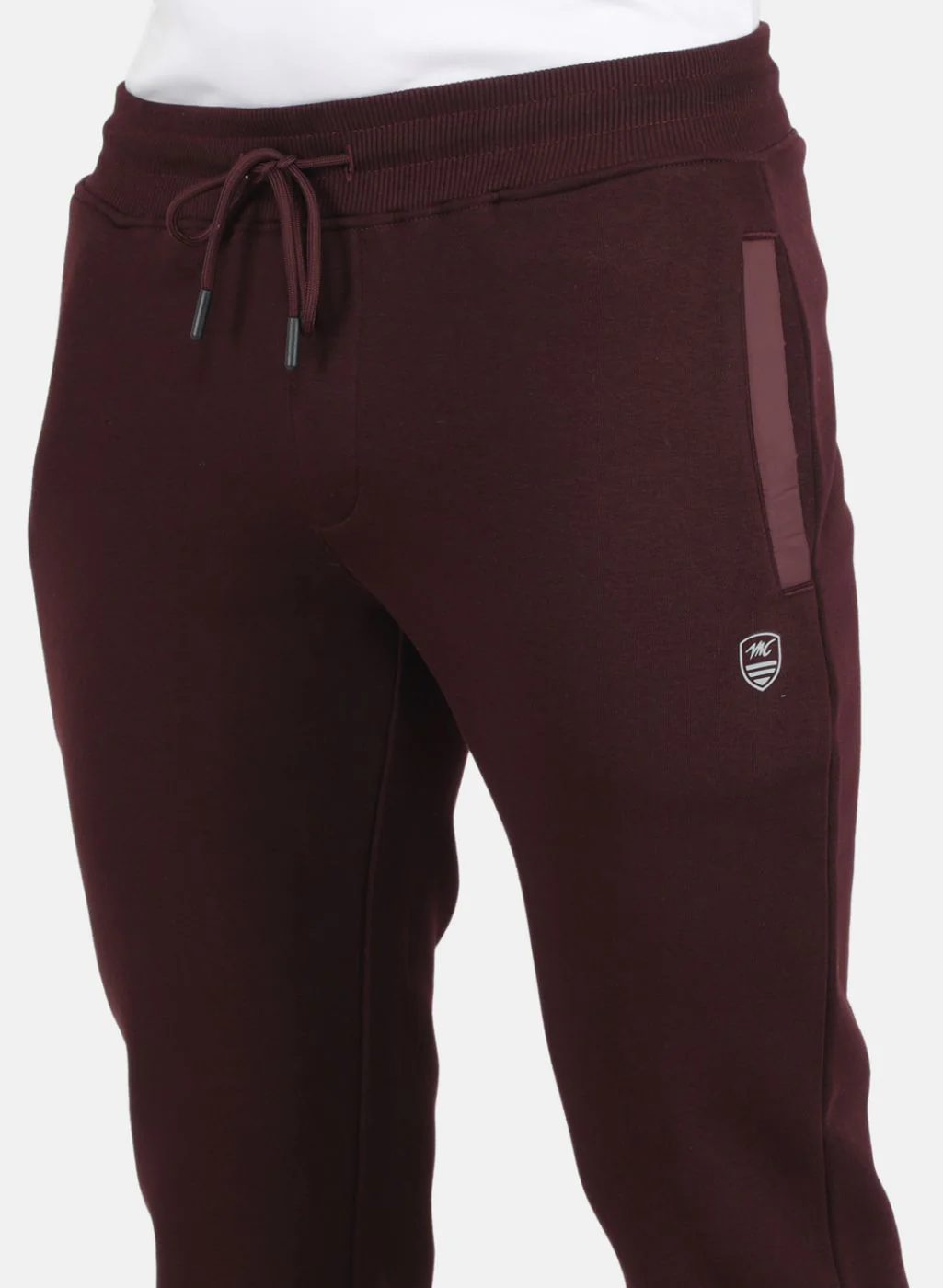 Men Burgundy Solid Tracksuit - Image 5