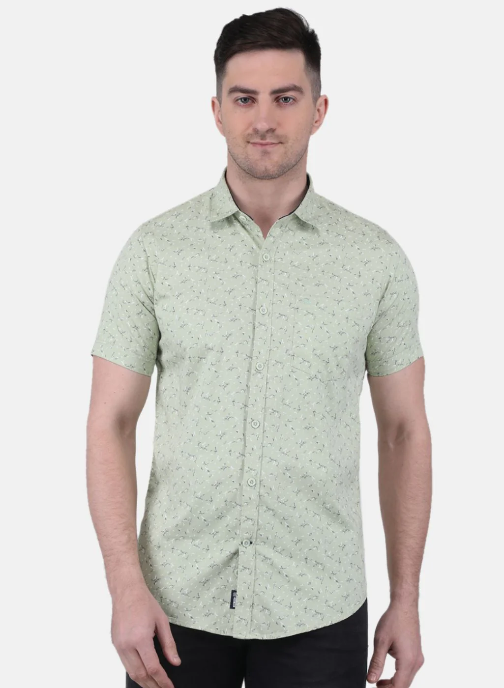 Men Green Printed Shirt