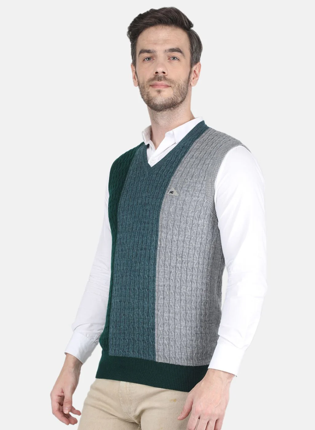 Men Green Printed Sweater - Image 2