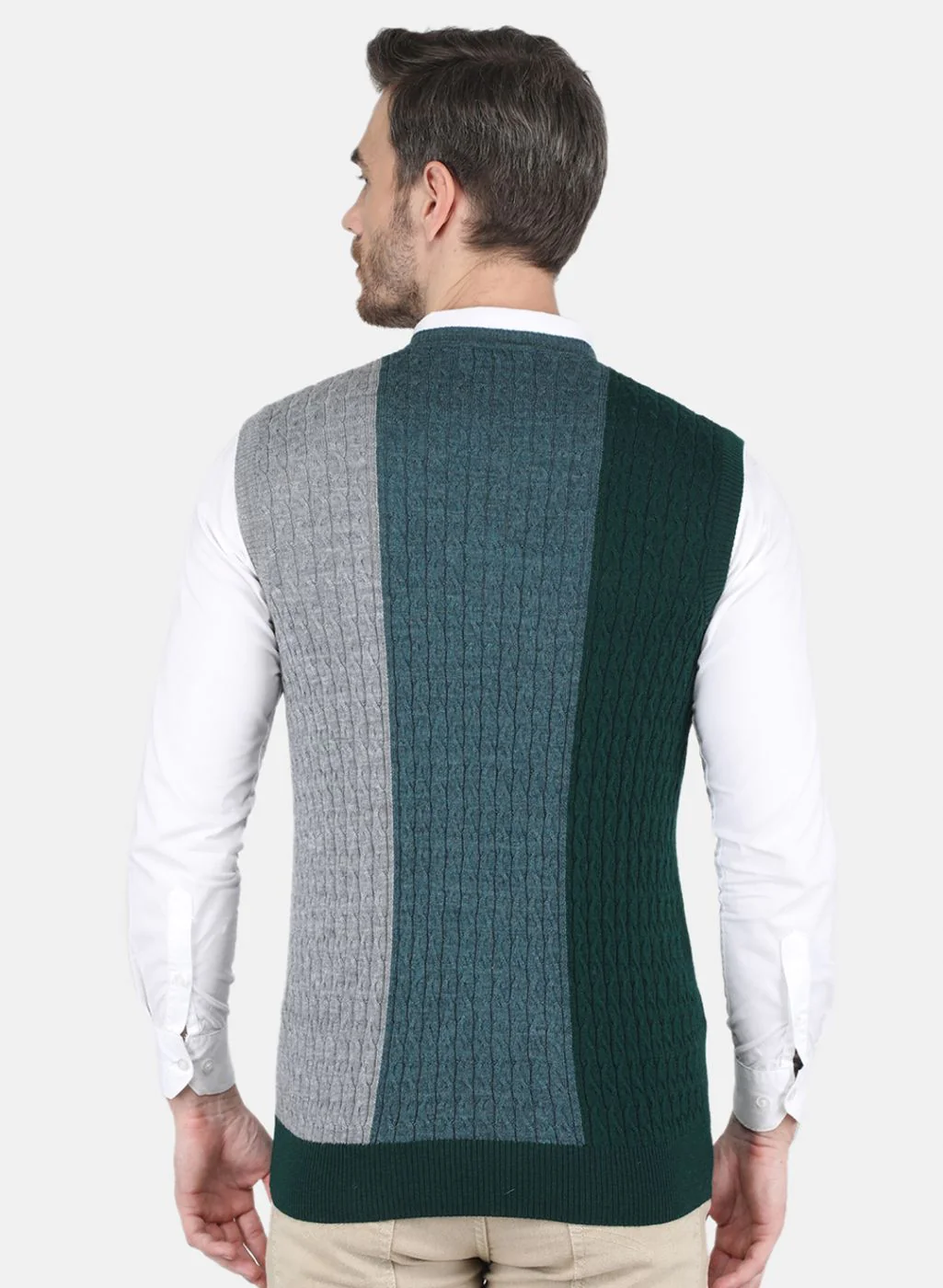 Men Green Printed Sweater - Image 3
