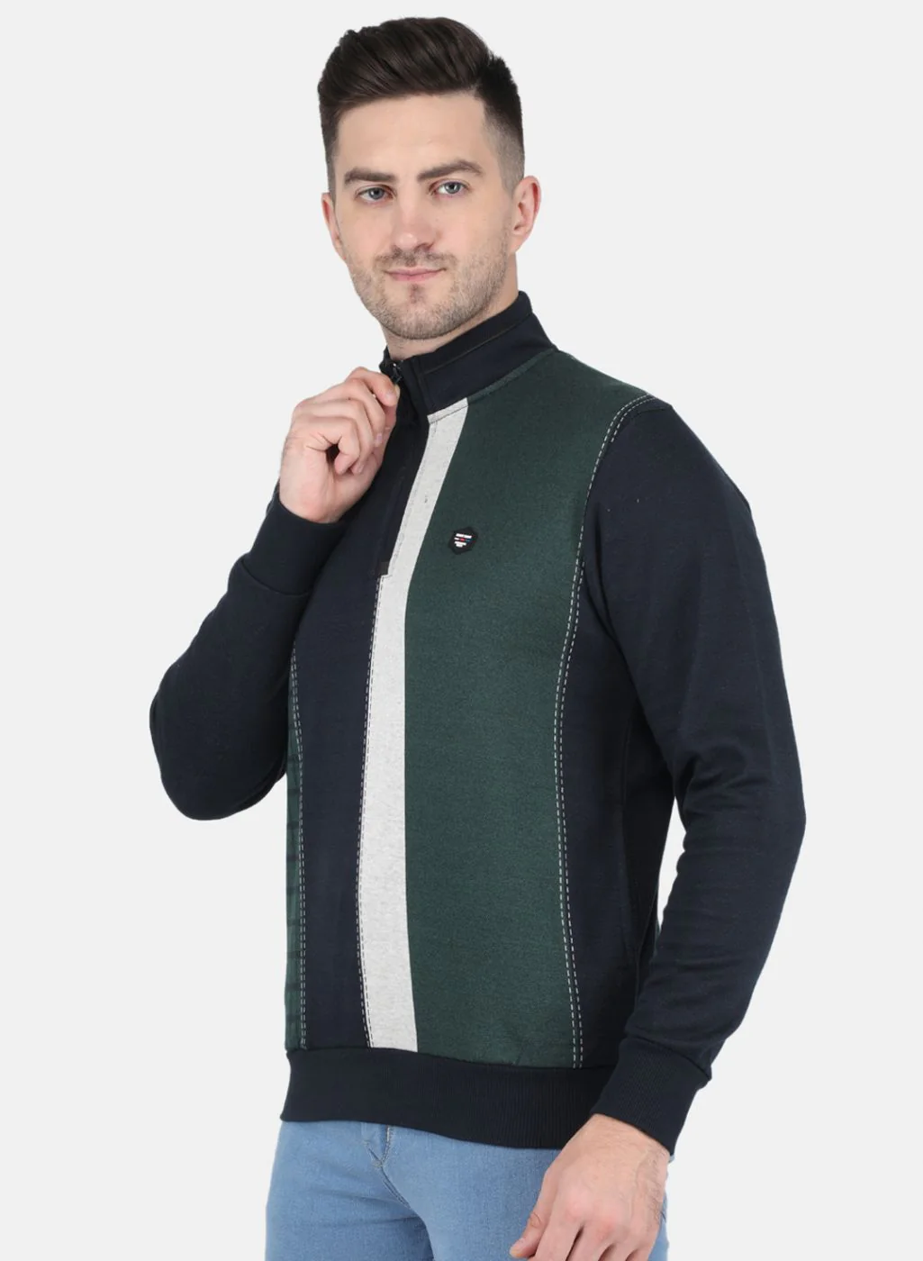 Men Green Printed Sweatshirt - Image 2