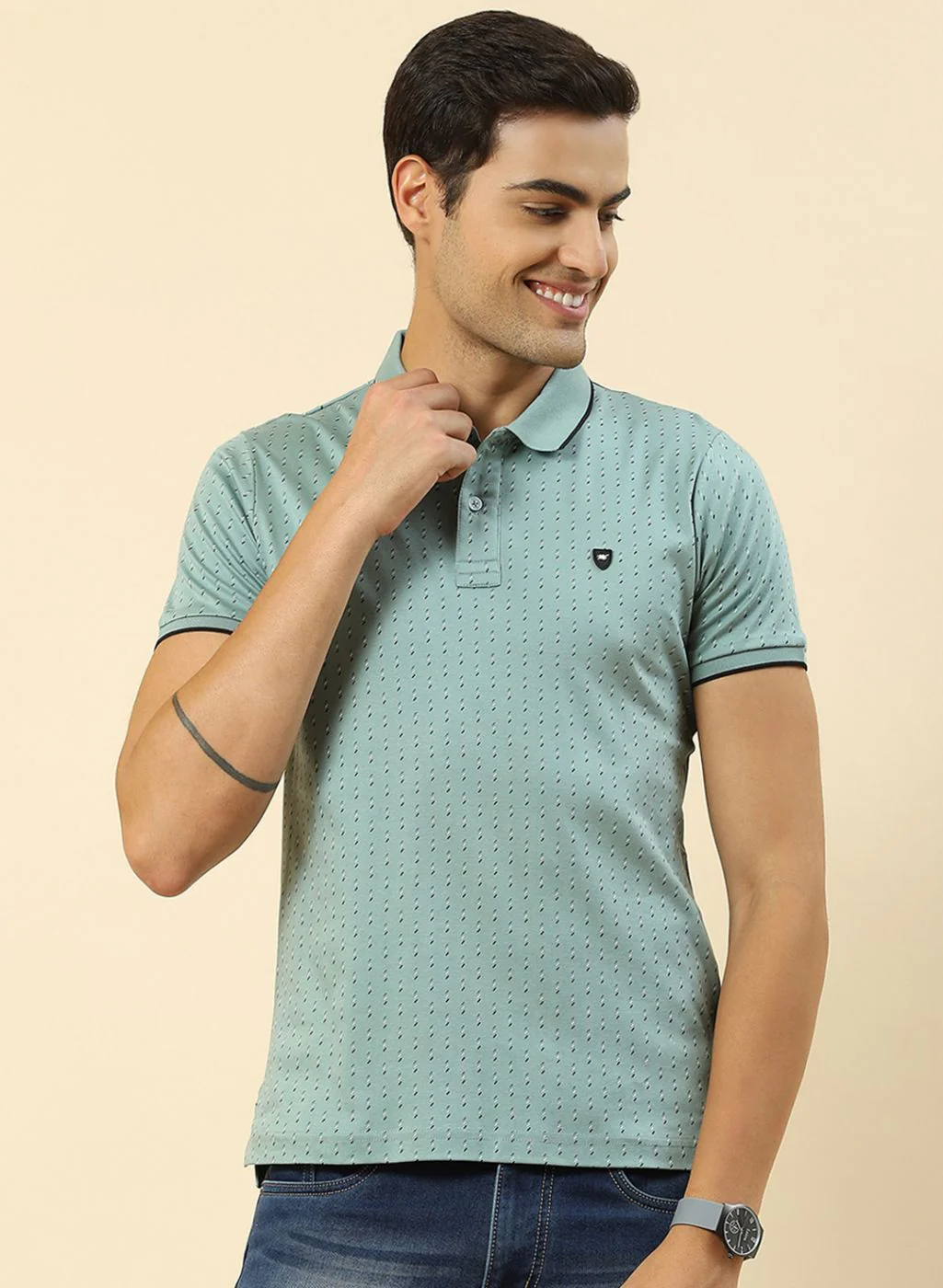 Men Green Printed T-Shirt