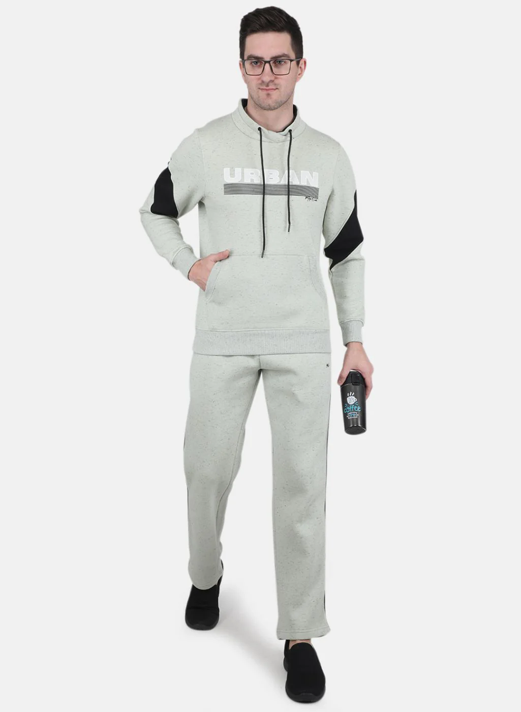 Men Green Printed Tracksuit - Image 4