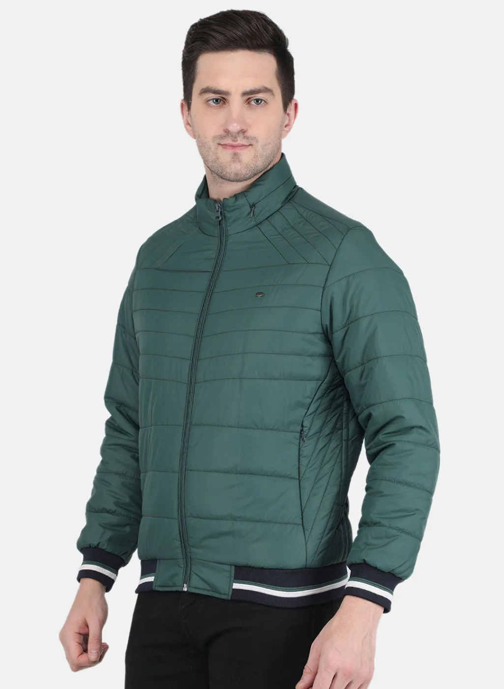 Men Green Solid Jacket - Image 2