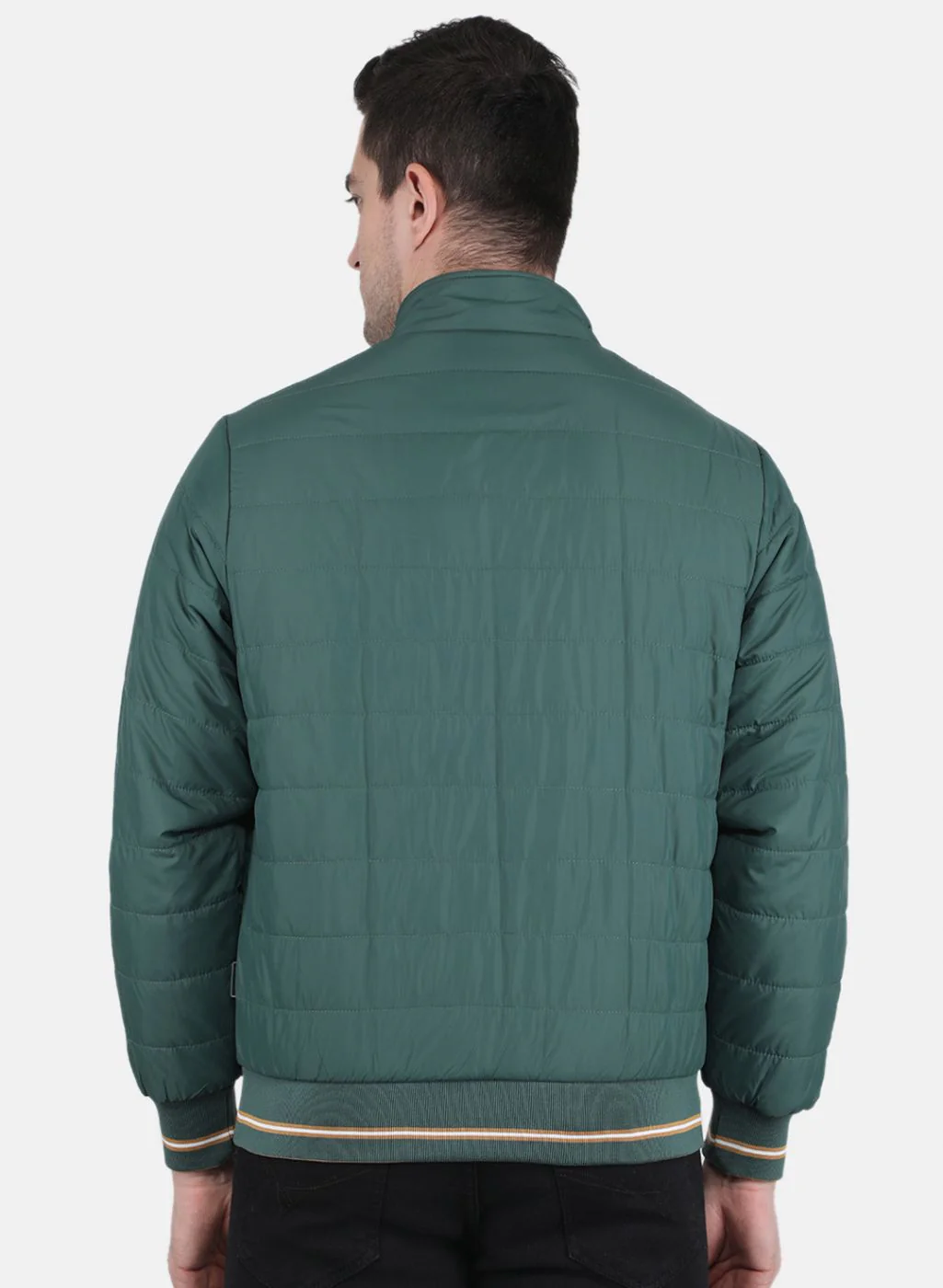 Men Green Solid Jacket - Image 3