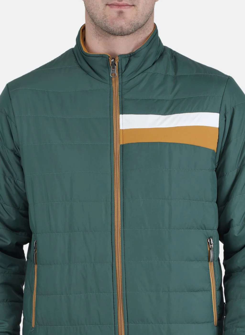 Men Green Solid Jacket - Image 5