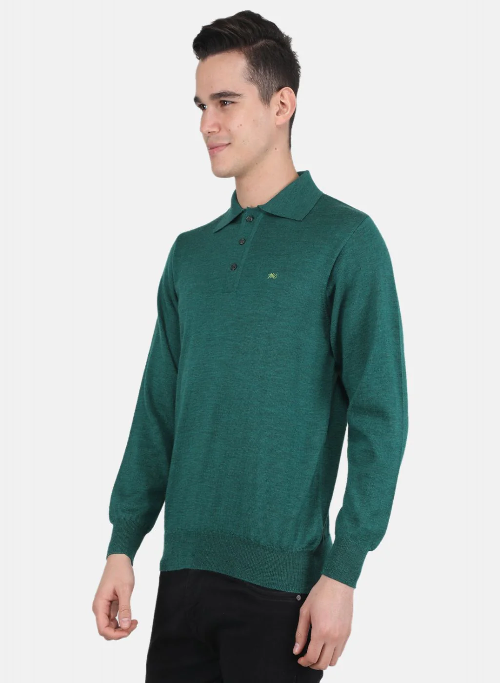 Men Green Solid T-Shirt - Image 2