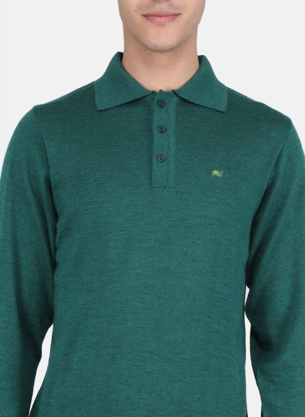 Men Green Solid T-Shirt - Image 5