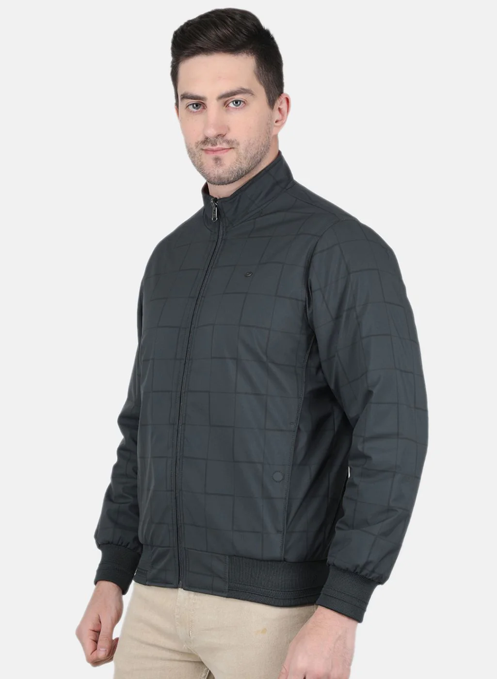 Men Grey Check Jacket - Image 2