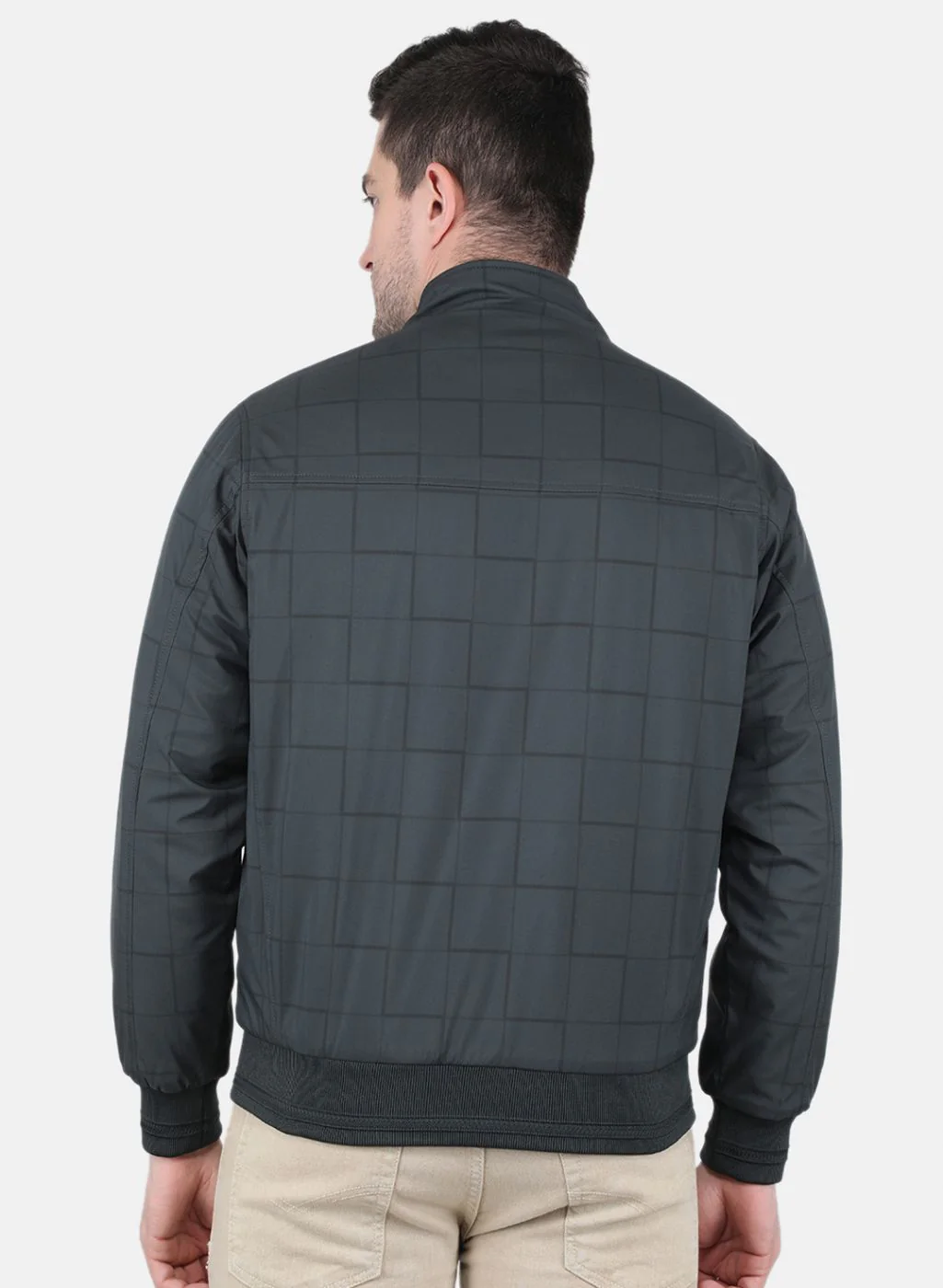 Men Grey Check Jacket - Image 3