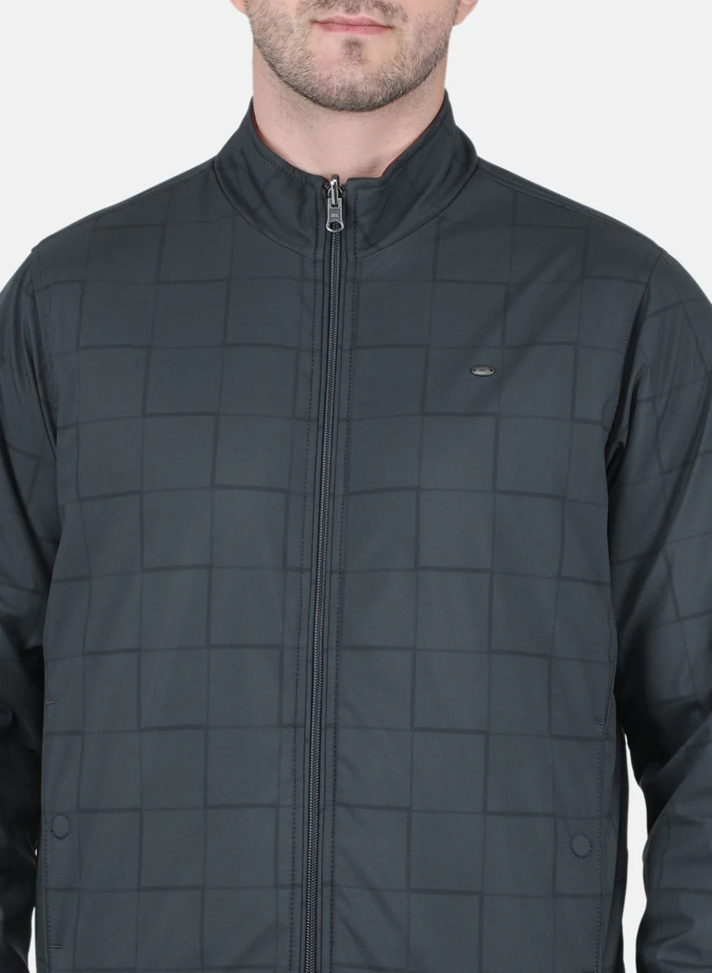 Men Grey Check Jacket - Image 5