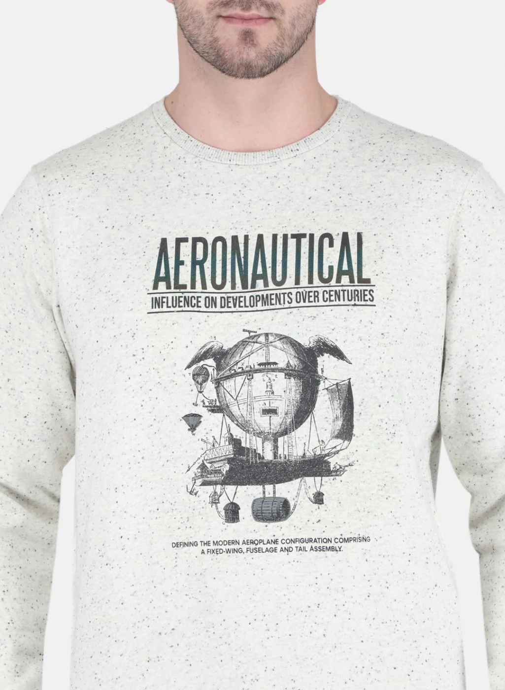 Men Grey Jaquard Sweatshirt - Image 5