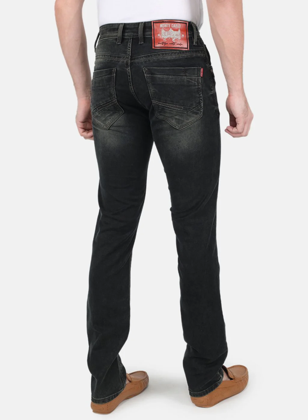 Men Grey NArrow Fit Denim - Image 3
