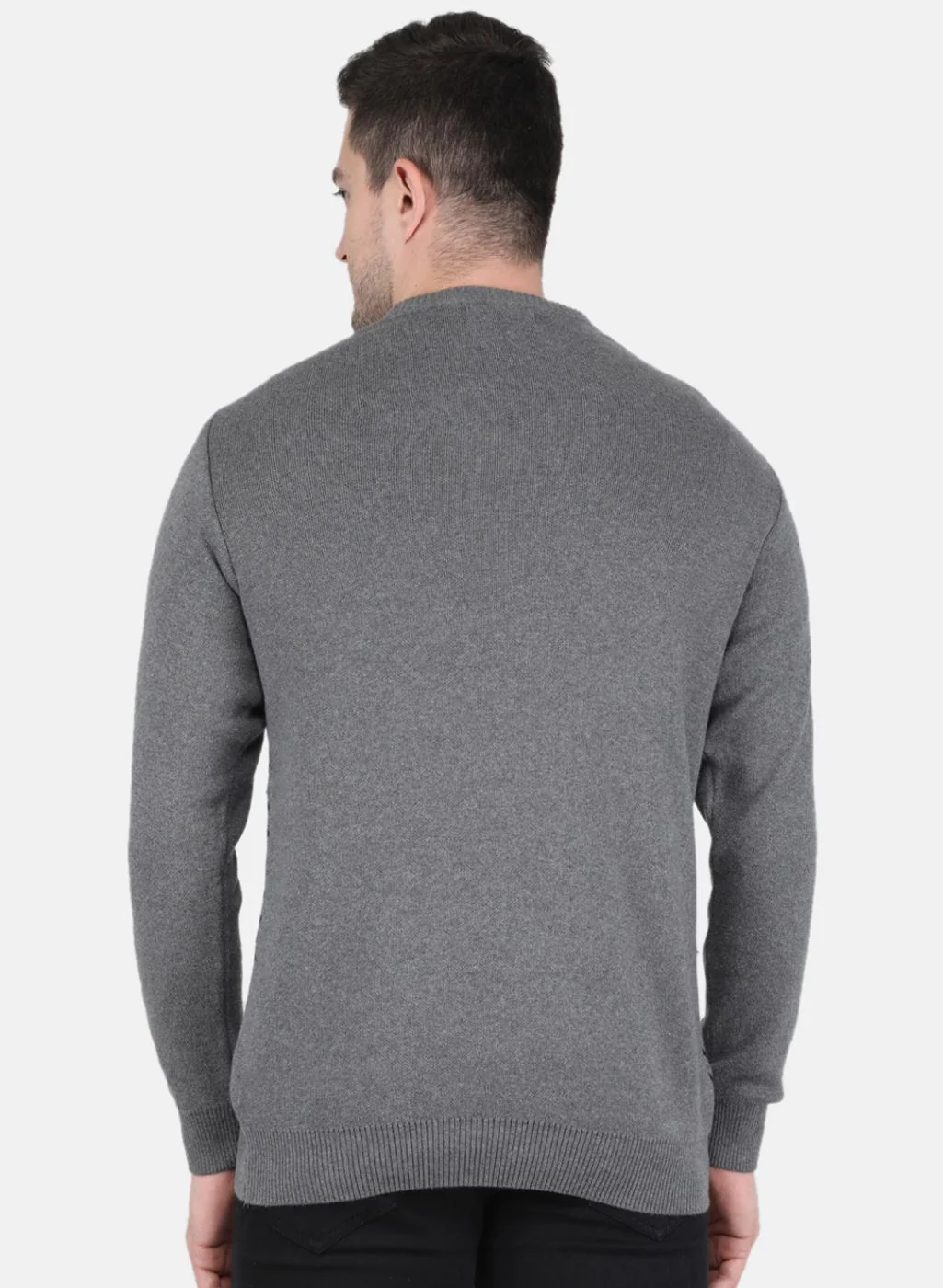 Men Grey Printed Pullover - Image 3