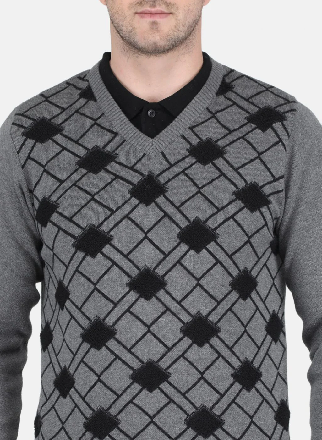 Men Grey Printed Pullover - Image 5